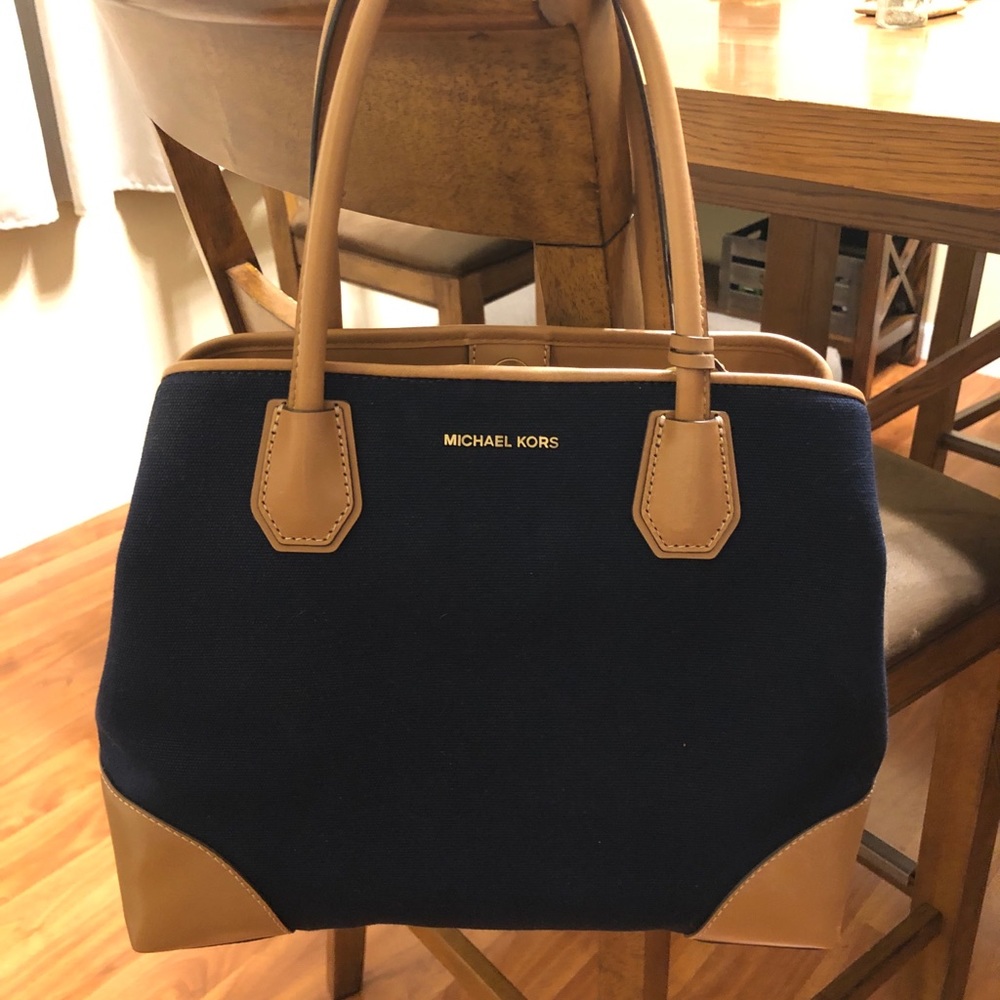 Michael Kors Navy Cloth Shoulder Bag